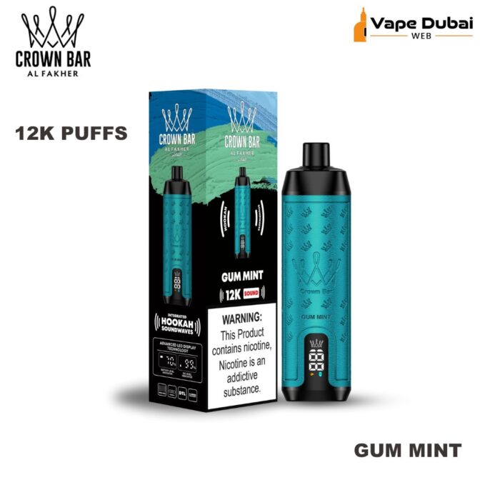 Al Fakher Crowm Bar Gum Mint 12000 Puffs