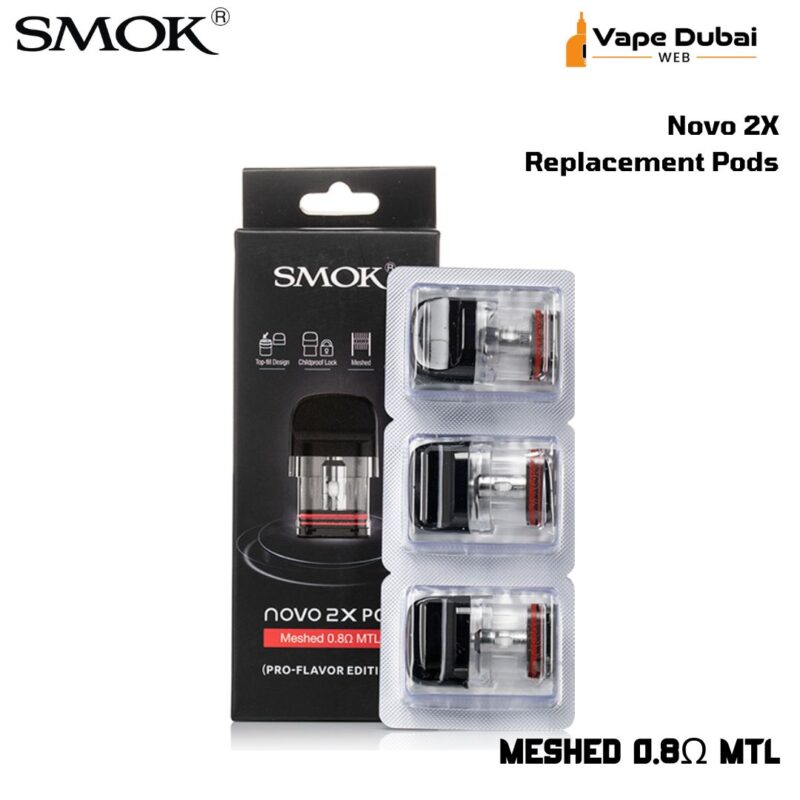 Smok Novo 2X Replacement Pods Meshed 0.8Ω MTL
