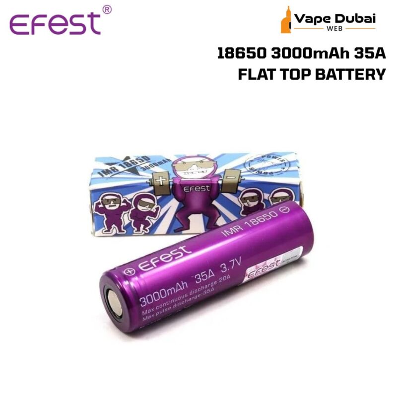 EFEST 18650 3000mAh 35A FLAT TOP BATTERY Box