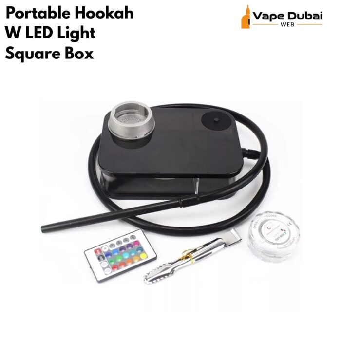 Portable Hookah Complete Set W LED Light Square Box Shisha Nargila 1