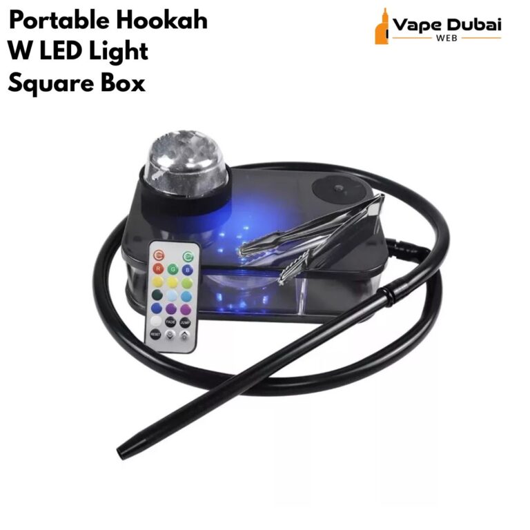 Portable Hookah Complete Set W LED Light Square Box Shisha Nargila 3